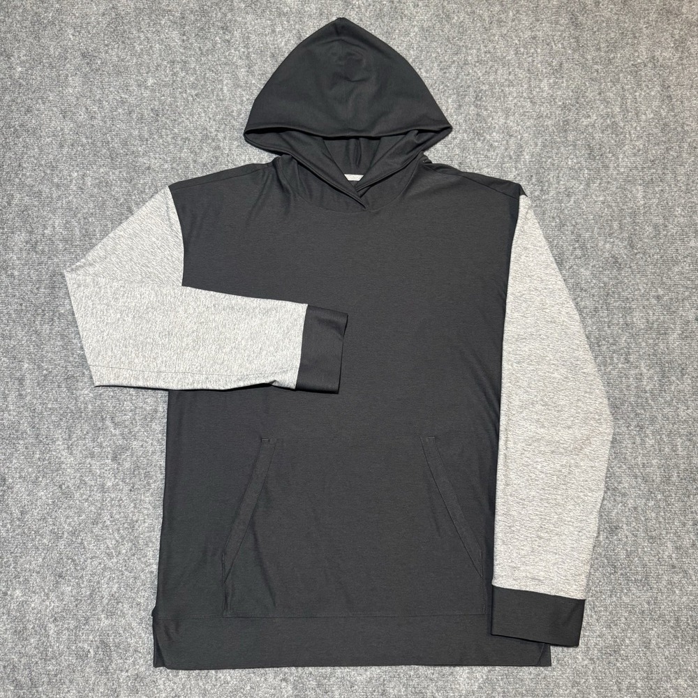 Outdoor Voices Soft Cloud Knit Hoodie Women Large Black Gray Kangaroo Pocket